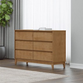 Cômoda Decorativa MDF 6 Gavetas Cullen Freijó - G74 - Gran Belo