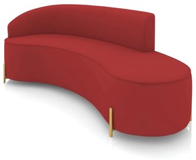 Sofá 4 Lugares Orgânico 220cm Pé Dourado Morgan Veludo D03 - D'Rossi - Marsala