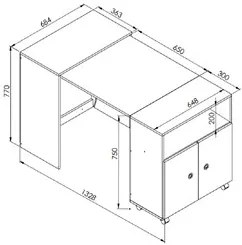 Balcão Multiuso com Mesa Retrátil Funcionale A05 Branco - Mpozenato