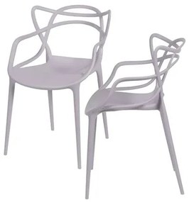 Kit com 2 Cadeiras Master Allegra Polipropileno na Cor Fendi - 64736 Sun House