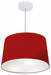 Lustre Pendente Cone Md-4156 Cúpula em Tecido 30/45x40cm Bordo - Bivolt
