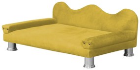 Cama Sofá Pet Meg Para Cães E Gatos Elegante e confortável Suede Amarelo