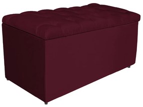 Calçadeira Estofada Liverpool 90 cm Solteiro Suede Bordô - ADJ Decor