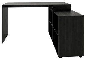 Mesa de Escritório em L  Escrivaninha Diretor 8 Nichos Preto