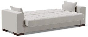 Sofá Cama Casal 3 Lugares 210cm Lisboa Veludo Cinza  D03 - D'Rossi