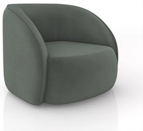 Poltrona Decorativa Sala de Estar Clarke Veludo Grafite G45 - Gran Belo