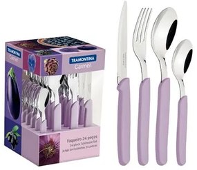 Faqueiro Tramontina Carmel 24 peças Púrpura Claro Aço Inox