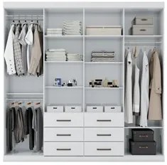 Guarda Roupa Casal Com Espelho 8 Portas 6 Gavetas Liverpool Branco - S
