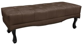 Recamier Decorativo 195cm Loewe Veludo Pés de Madeira Marrom G63 - Gran Belo