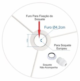 Cúpula Abajur Cilíndrica Cp-8018 Ø40x25cm Laranja