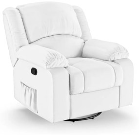 Poltrona do Papai Reclinável Melim Glider Giratória Massagem Sintético PU F FH1 - D'Rossi - Branco