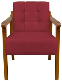 Poltrona Decorativa Vênus Veludo Vermelho