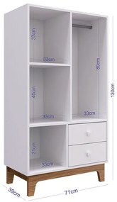 Kit Conjunto Cama Playground e Armário Infantil - Branco