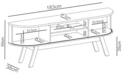 Rack Bancada para TV 75 Pol 183cm Alícia Z10 Calacata/Off White - Mpoz