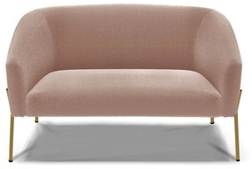 Sofá 2 Lugares Namoradeira Pé de Ferro Dourado Stella Bouclê D03 - D'Rossi - Rose