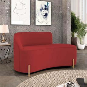 Sofá 2 Lugares Orgânico 140cm Pé Dourado Morgan Veludo D03 - D'Rossi - Marsala