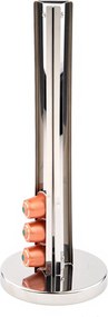 Porta Cápsulas Coluna em Prata Shefield Plate - Prata  Inox