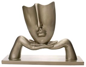 Escultura Decorativa Com Base Descanso Ouro Velho Fosco 23x30 Cm - D'Rossi