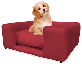 Caminha Cão Cama Pet Lili P/ Cães e Gatos Almofada Lavável Suede Cores - Vermelho