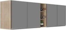 Armário de Cozinha Aéreo Califórnia 180cm Kit 2 com Nicho Adega Castan