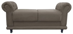 Recamier Barcelona Namoradeira Suede Marrom Rato - D'Rossi