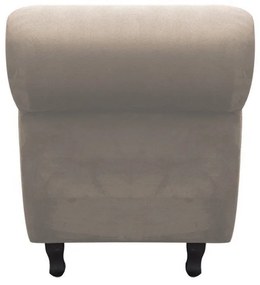 Recamier com Baú Itália Namoradeira Calçadeira Suede Bege - D'Rossi