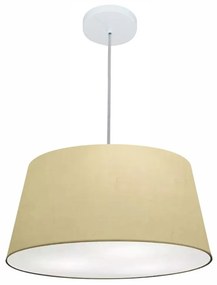 Lustre Pendente Cone Md-4050 Cúpula em Tecido 21/50x40cm Algodão Crú - Bivolt