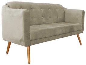 Namoradeira Bruna 1,60 m 3 Lugares Pés Palito Suede Nude