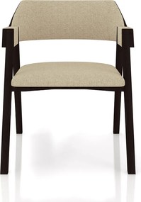 Cadeira Sala de Jantar e Jogos Carteados Madeira Maciça Poker Linho OffWhite/Tabaco G42 - Gran Belo