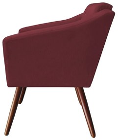 Poltrona San Marino Decorativa Suede Bordô