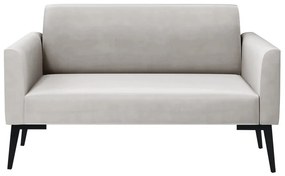 Sofá Namoradeira Pés Villach Marisa Veludo Cinza D03 - D'Rossi