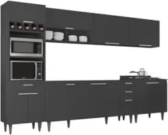 Armário de Cozinha CP05 Para Pia 180cm Pérola Z34 Preto     - Mpozenat