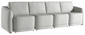 Sofá Cama Modulado Retrátil e Reclinável Decorativo Varsóvia 316cm Linho Cinza G33 - Gran Belo