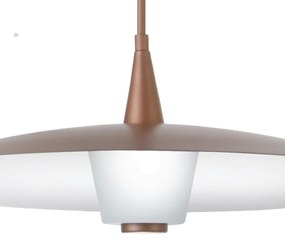 Pendente Eclisse Ø50X41Cm Disco Curvo Metal Alumínio E Vidro 01Xled 9W... (COBRE FOSCO)