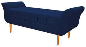Recamier Estofado Ari 90 cm Solteiro Suede Azul Marinho - ADJ Decor