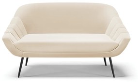 Kit 01 Namoradeira 02 Lugares e 01 Poltrona Giovana Suede Bege Pés Palito de Ferro - D'Rossi