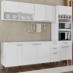 Armário de Cozinha CP02 Para Pia 180cm Pérola Z34 Branco - Mpozenat