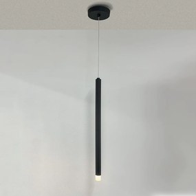 Pendente Tubo Ø2,9X50Cm Ponteira Acrílico 1Xled 5W - Qimporta Pd2316 (PRETO, 110v)