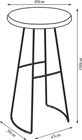 Mesa Bistrô Celeste em Tampo Redondo de Madeira com Base em Aço Carbono Preto G87 - Granbelo