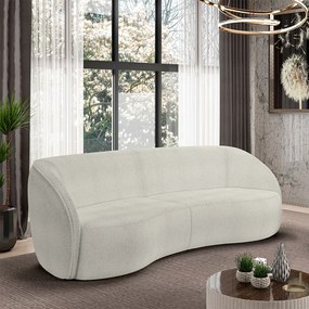 Sofá Decorativo Sala de Estar Bipartido 318cm Clarke Bouclê OffWhite G45 - Gran Belo