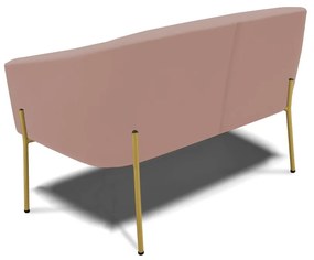 Sofá Namoradeira e Poltrona Pé de Ferro Dourado Stella Veludo D03 - D'Rossi - Rose