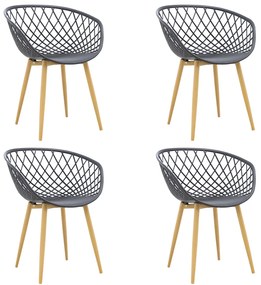 Kit 04 Cadeiras Sidera Tresse Preto - D'Rossi