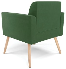 Poltrona Pés Palito Natural Marisa Suede Verde D03 - D'Rossi
