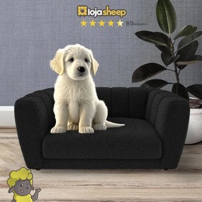Caminha Casinha para Cachorro Gato Pet Mini Poltrona Meg Boucle Preto - Loja Sheep - Preto