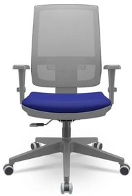 Cadeira Brizza Diretor Grafite Tela Cinza Assento Aero Azul Base RelaxPlax Piramidal - 66390 Sun House