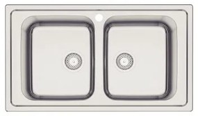 Cuba de Sobrepor Tramontina Marea Deep 2C 34 em Aço Inox Acetinado 86 x 50 cm com Furo para Torneira