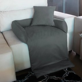Protetor Para Sofá para Cães ou Gatos Médio Porte Fofinho Pet Protect Suede Cinza Grafite