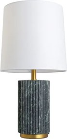 Abajur Metal Dourado E Mármore Verde Erté