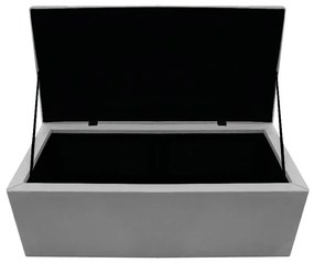 Recamier Baú Estofada Mel 90 cm Solteiro Com Capitonê  Suede Cinza - ADJ Decor