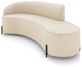 Sofá 4 Lugares Orgânico 220cm Pé Ferro Preto Morgan Veludo - Verde - Bege